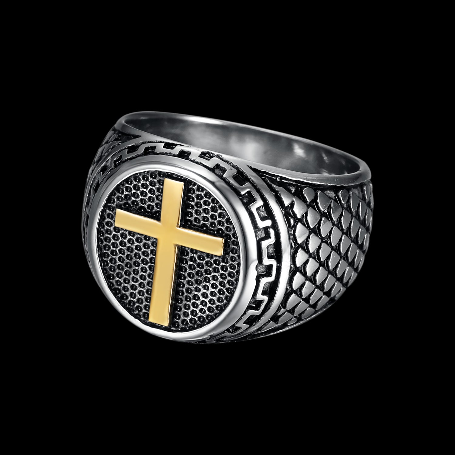 GOLDEN CROSS RING