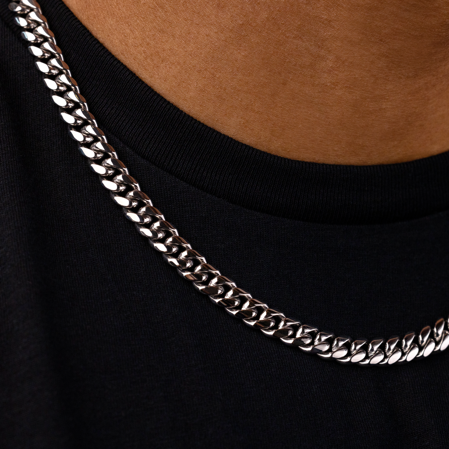 Miami Cuban Link Chain in White Gold- 8mm