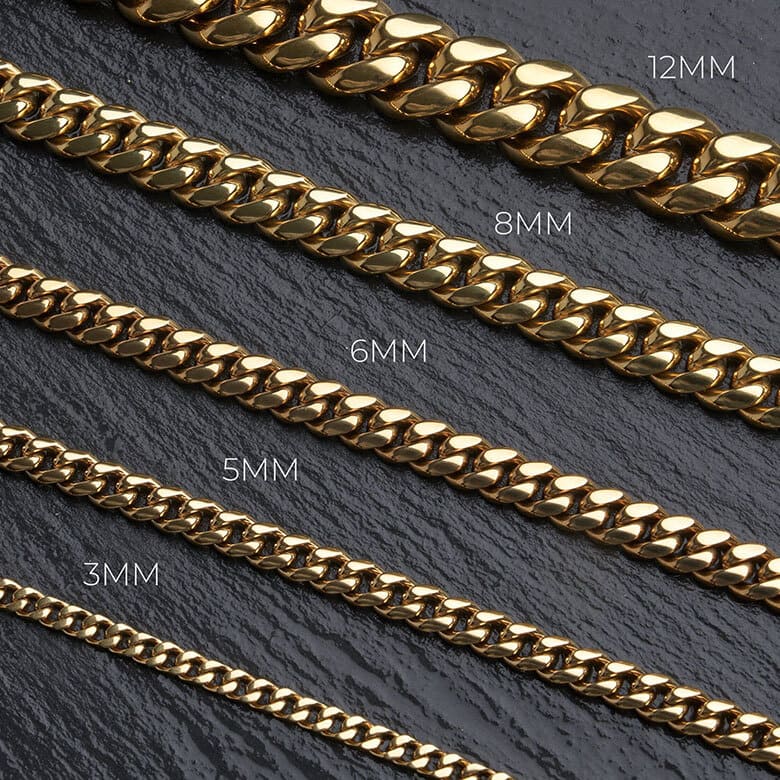 Miami Cuban Link Chain in White Gold- 8mm