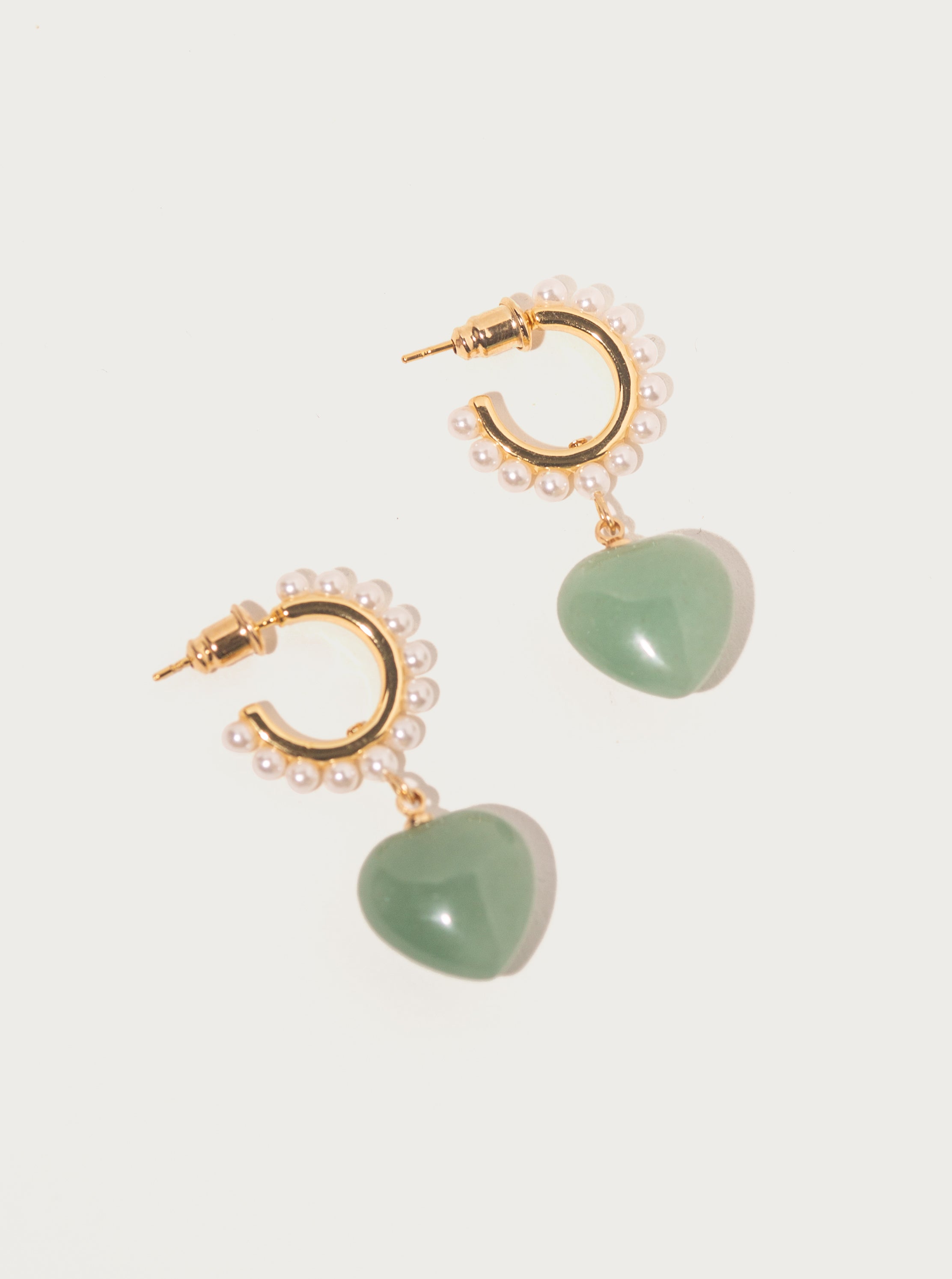 Aventurine Jade Heart Earrings