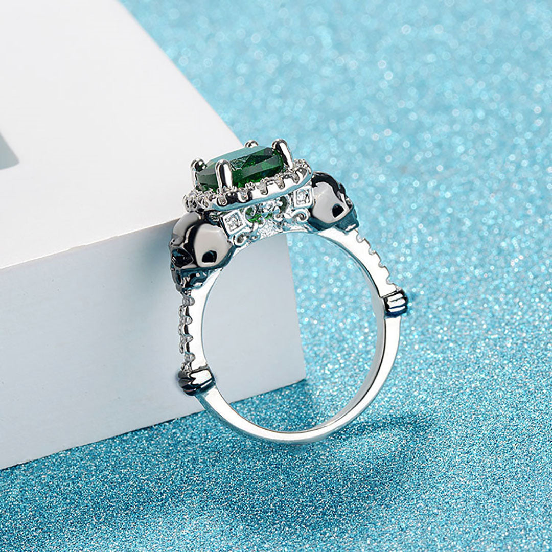 Silver Gothic Skull Ring for Women