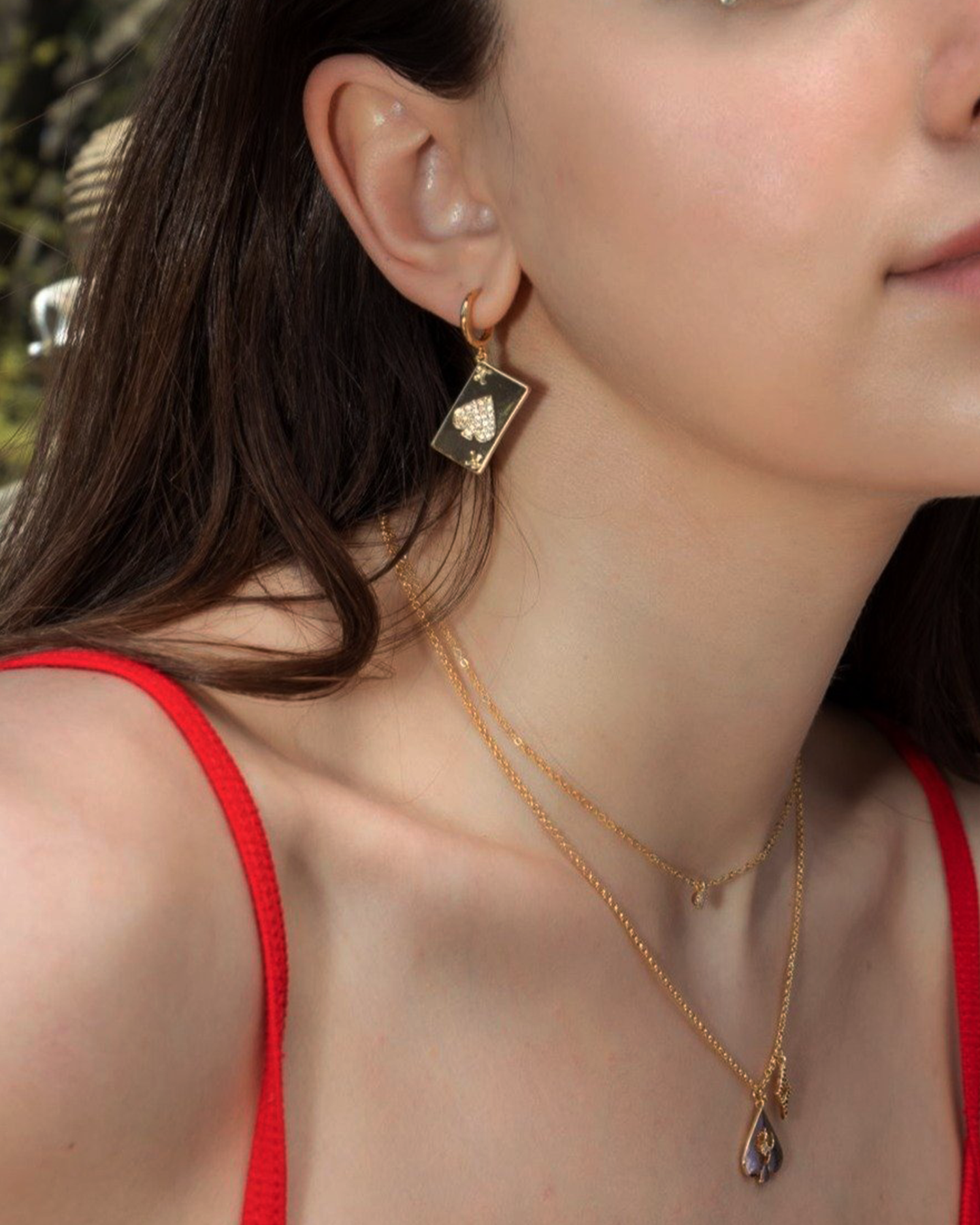 Spade King Card Earrings