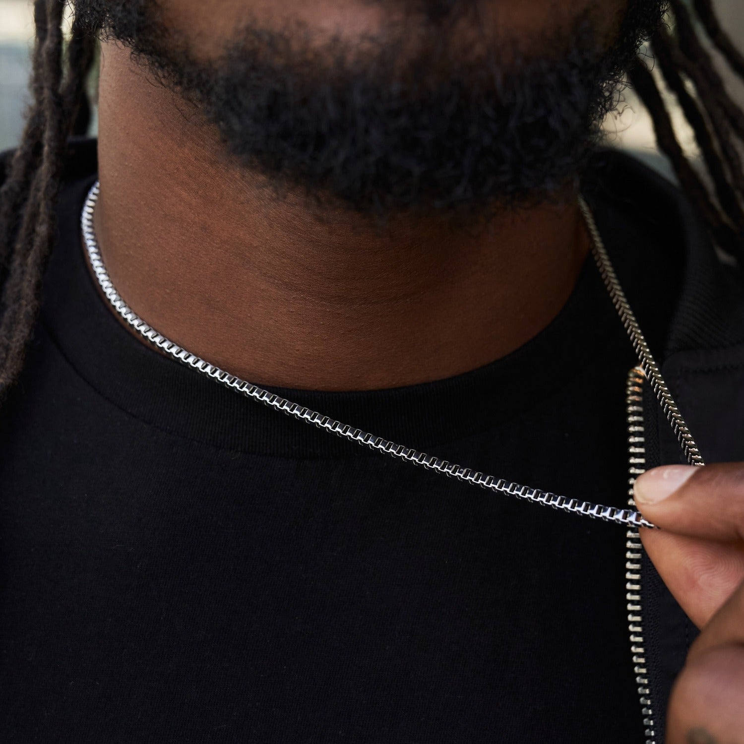 Box Chain in White Gold - 3mm