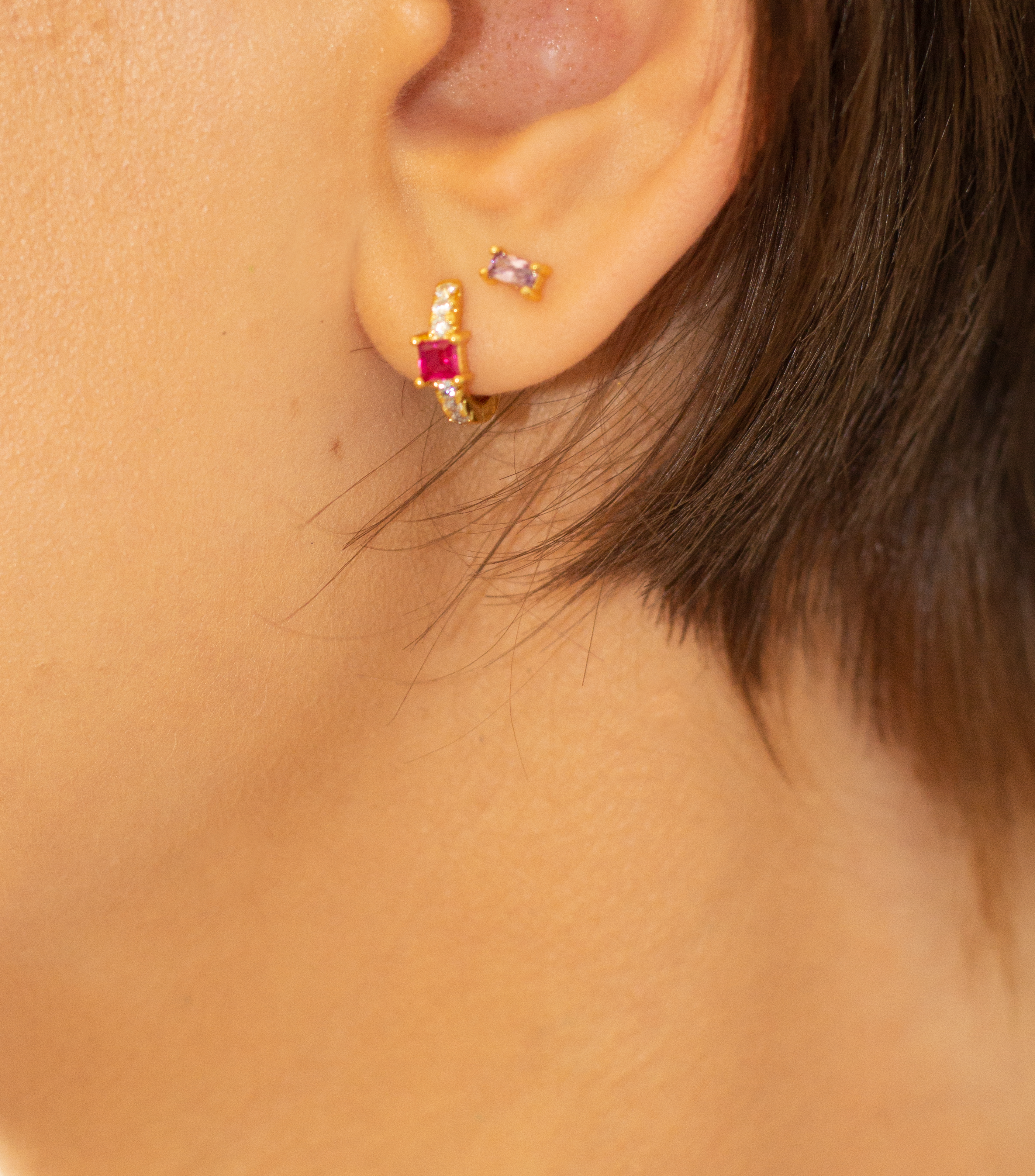 Adria Baguette Stud Earrings