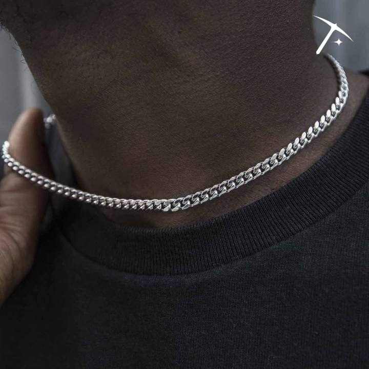 Cuban Link Chain in White Gold - 5mm