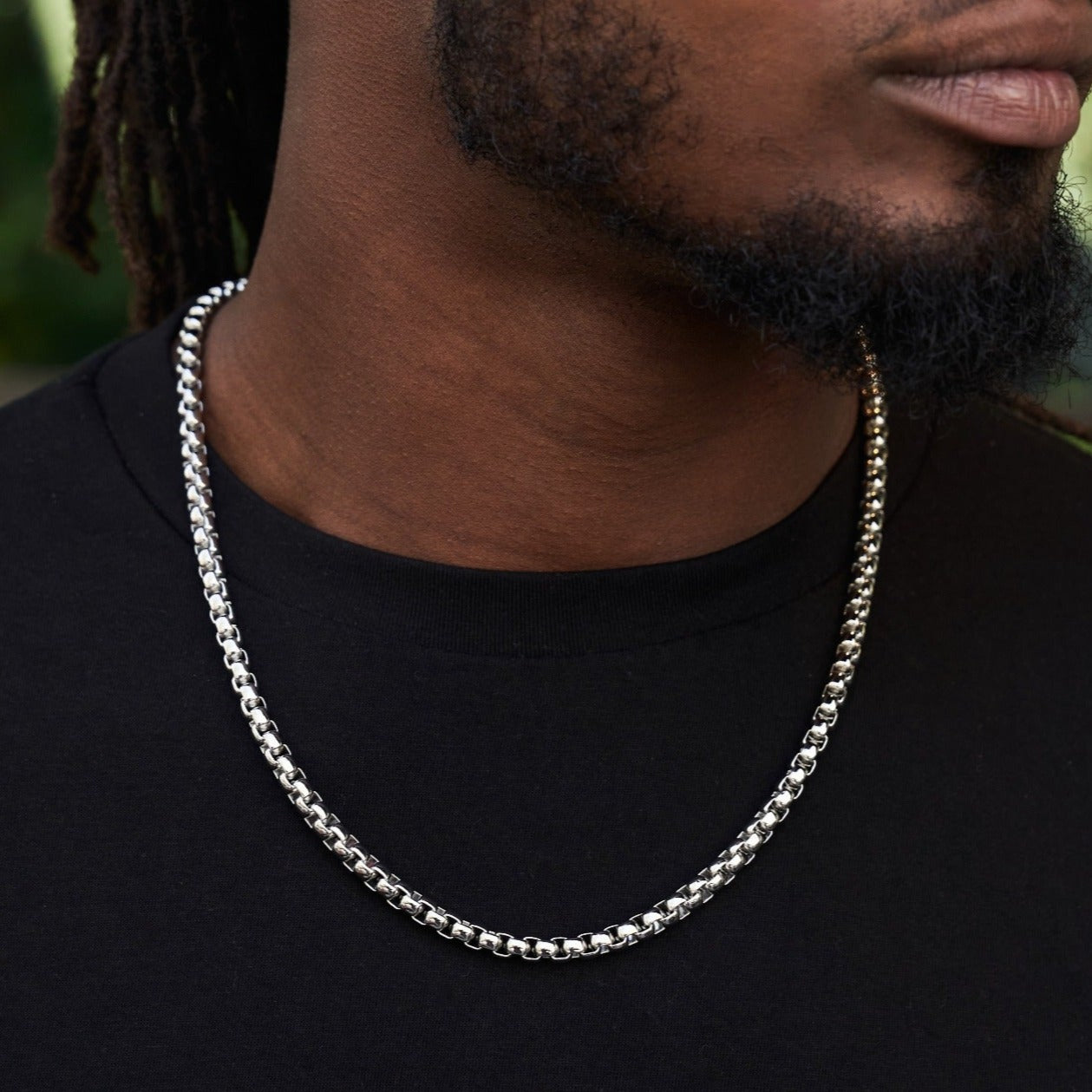 Rounded Box Chain in White Gold - 6mm