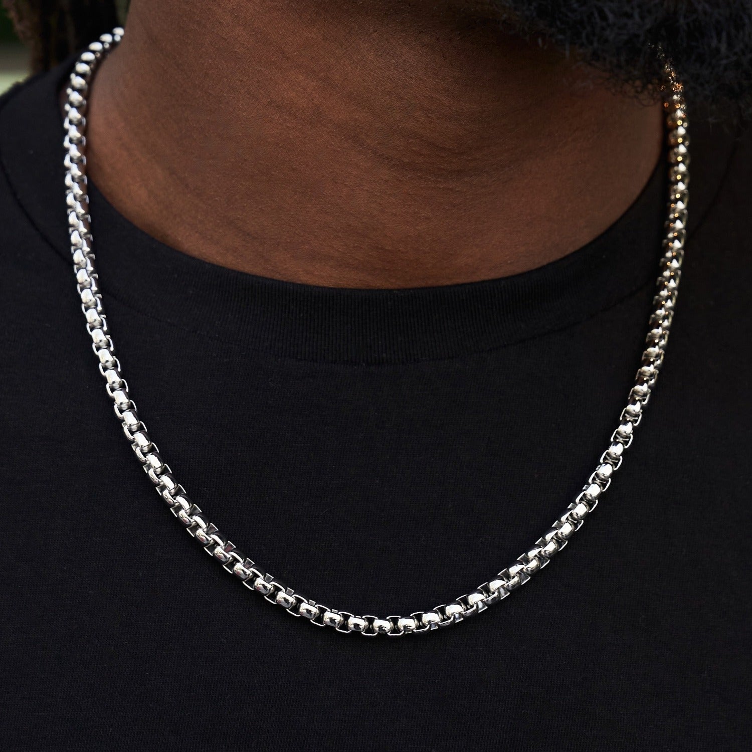 Rounded Box Chain in White Gold - 6mm