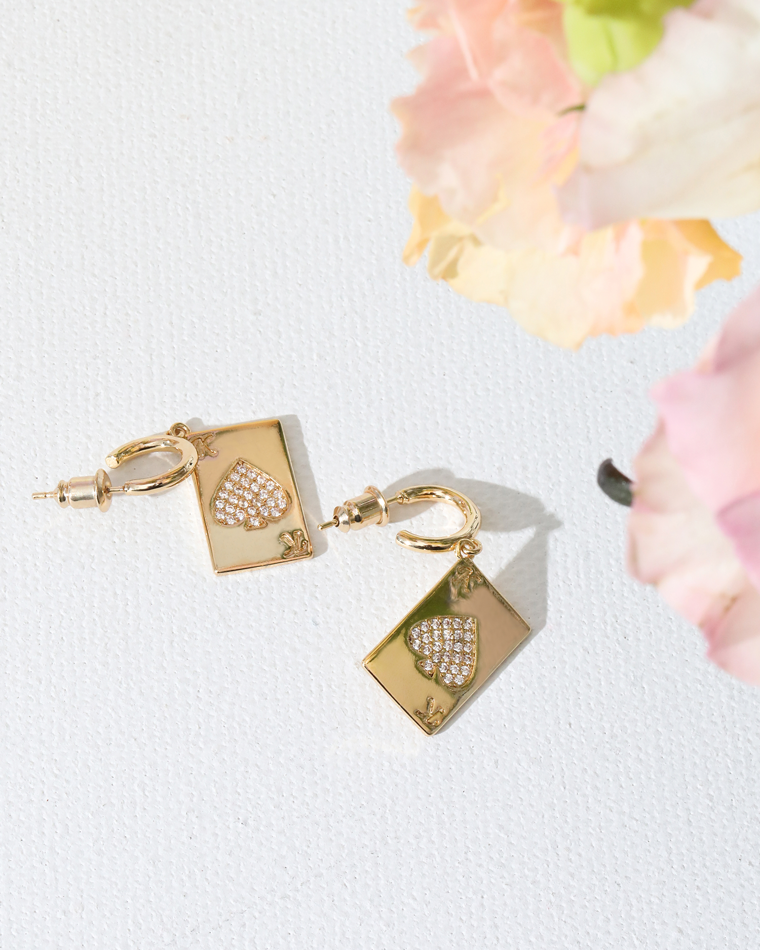 Spade King Card Earrings