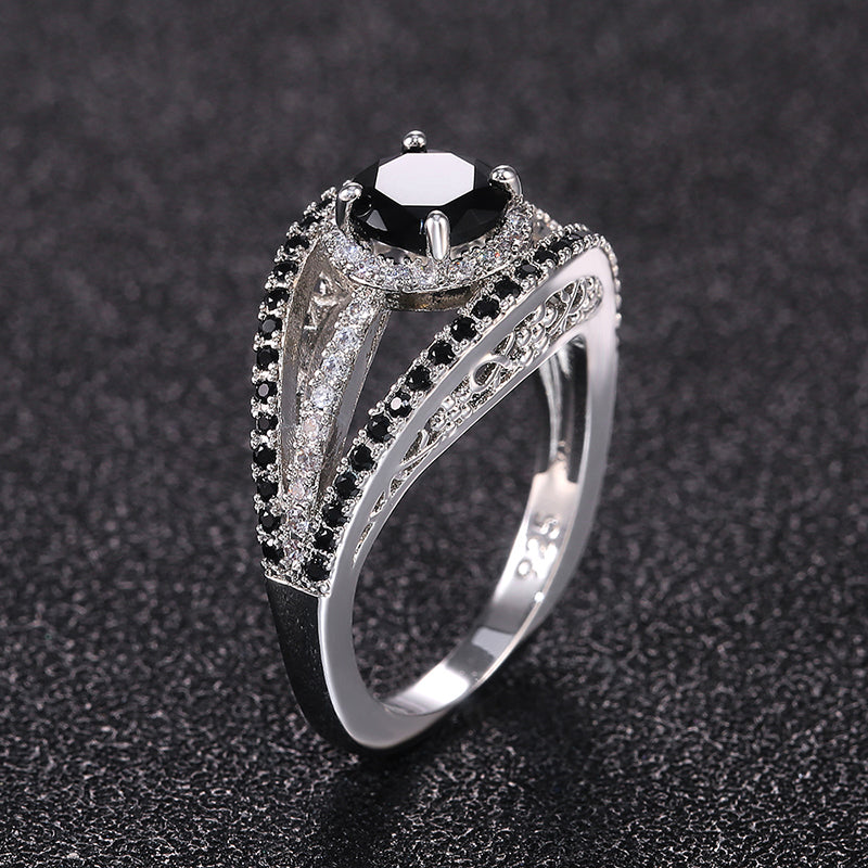 Black Stone Ring ��Eye�� Shape  For Women