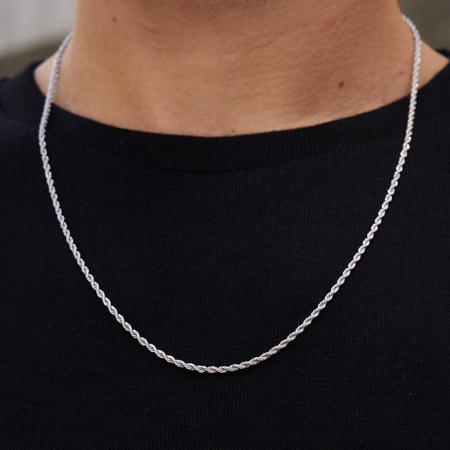 Rope Chain in White Gold - 2mm