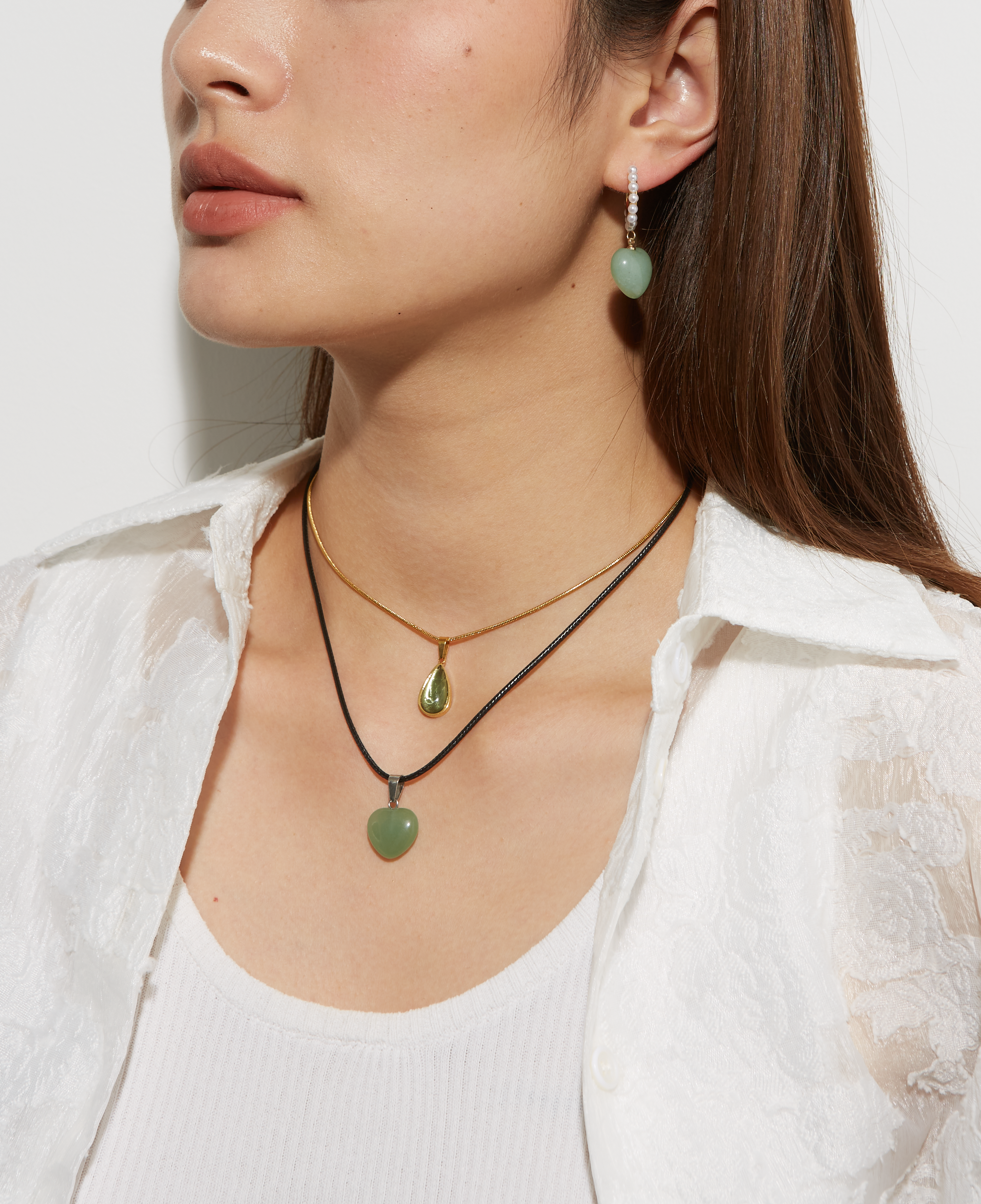 Aventurine Jade Heart Earrings