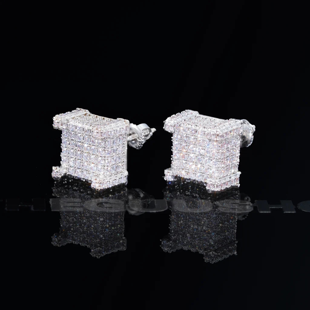 925 SILVER CZ ICED HIP HOP EAR CAP