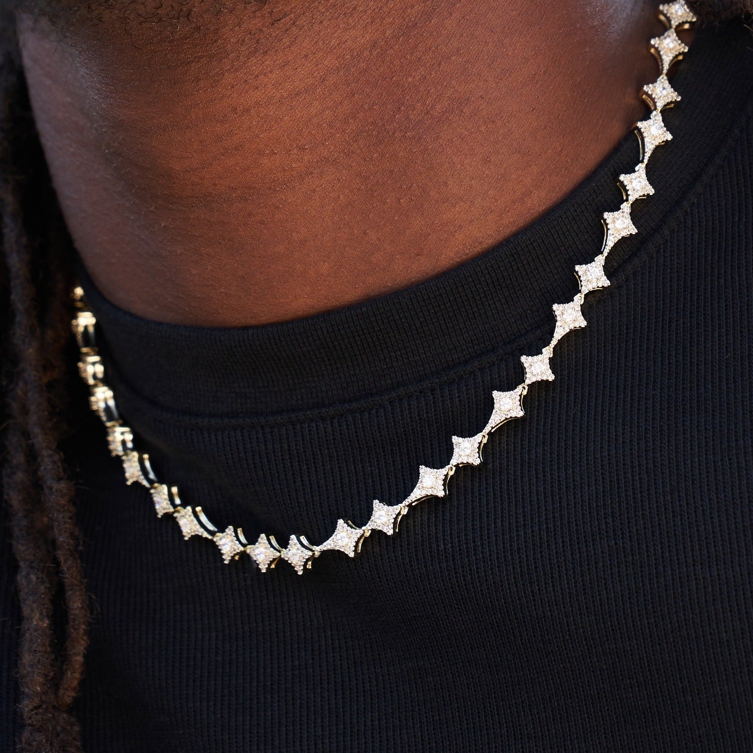 GLD Star Link Chain in Yellow Gold