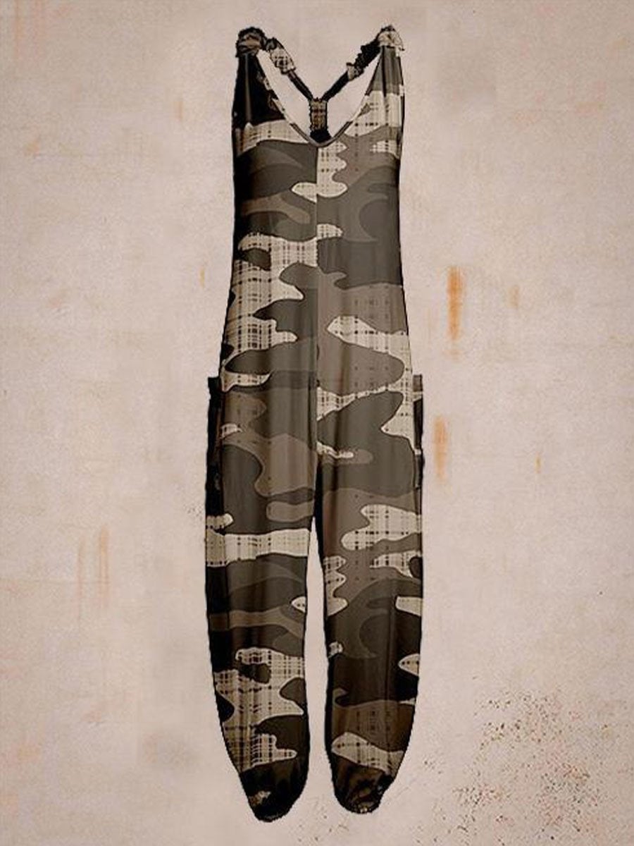 Camouflage casual and comfortable one-piece