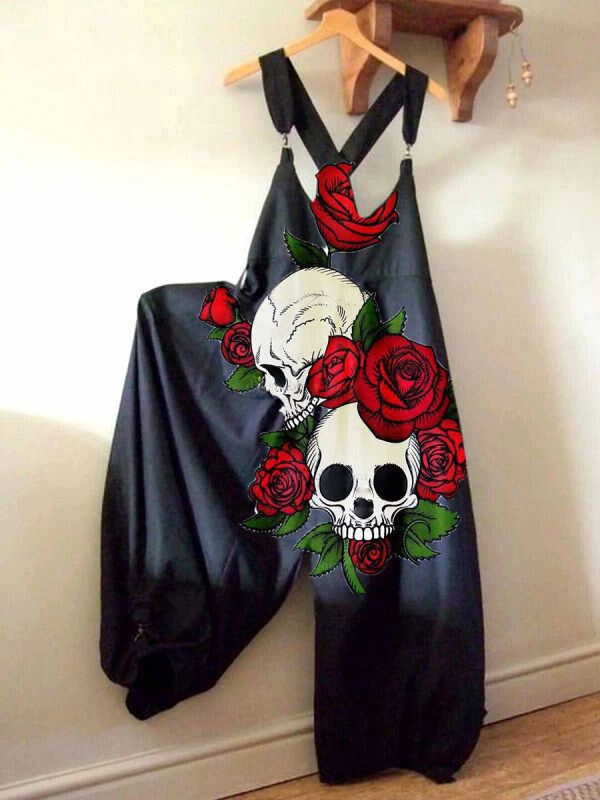 Skeleton Rose Jumpsuit-A