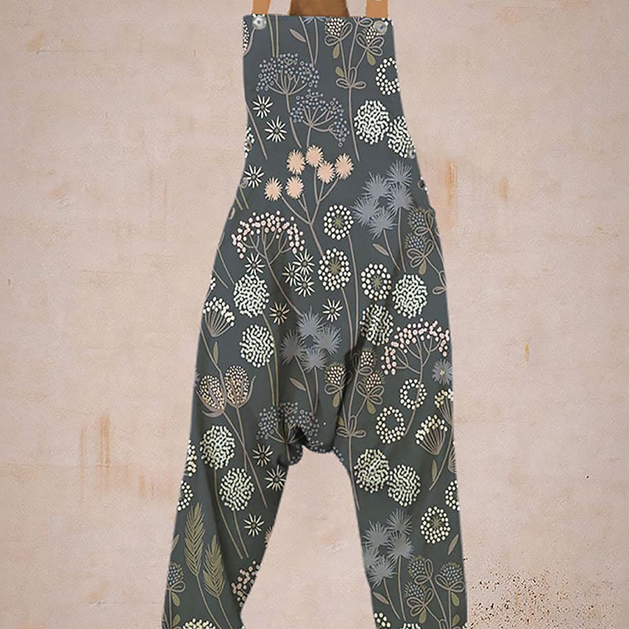 Ladies Casual Printed Harem Jumpsuit