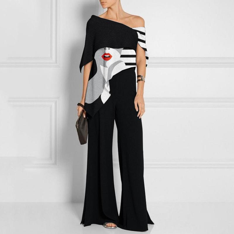 Fashion art print jumpsuit