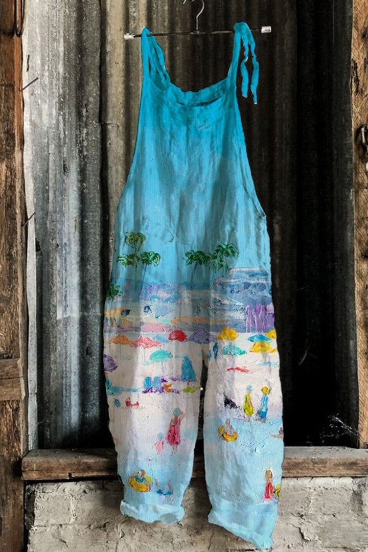 Sandy Beach Seaside Sleeveless Casual Jumpsuit