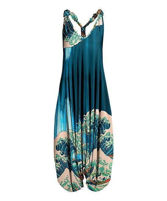 Ladies Summer Sleeveless Harem Jumpsuit