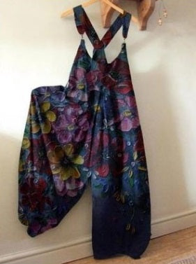 Purple Floral Vintage Jumpsuit