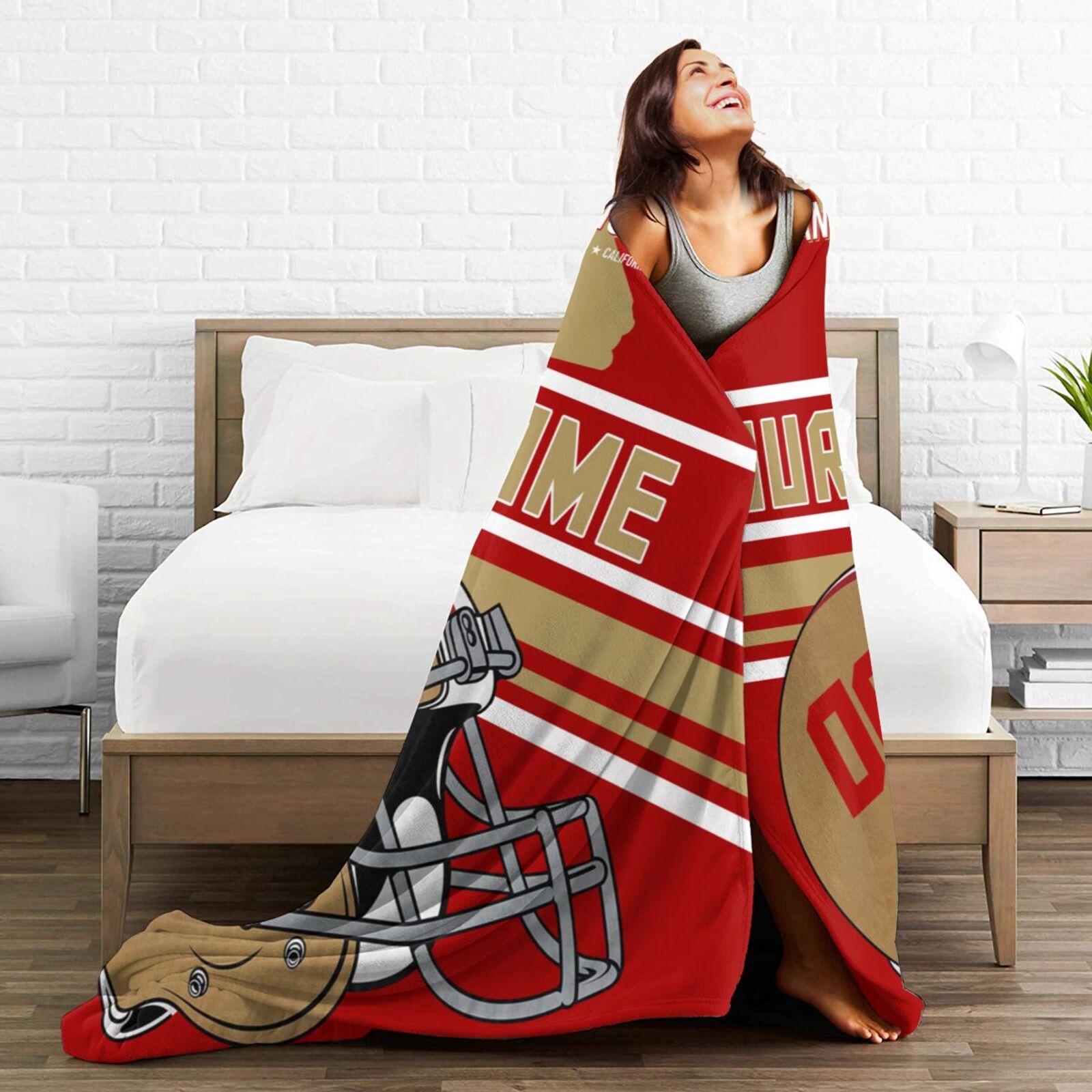 Custom Football City Map San Francisco Fleece Throw Blanket Name Number for Fans Gifts