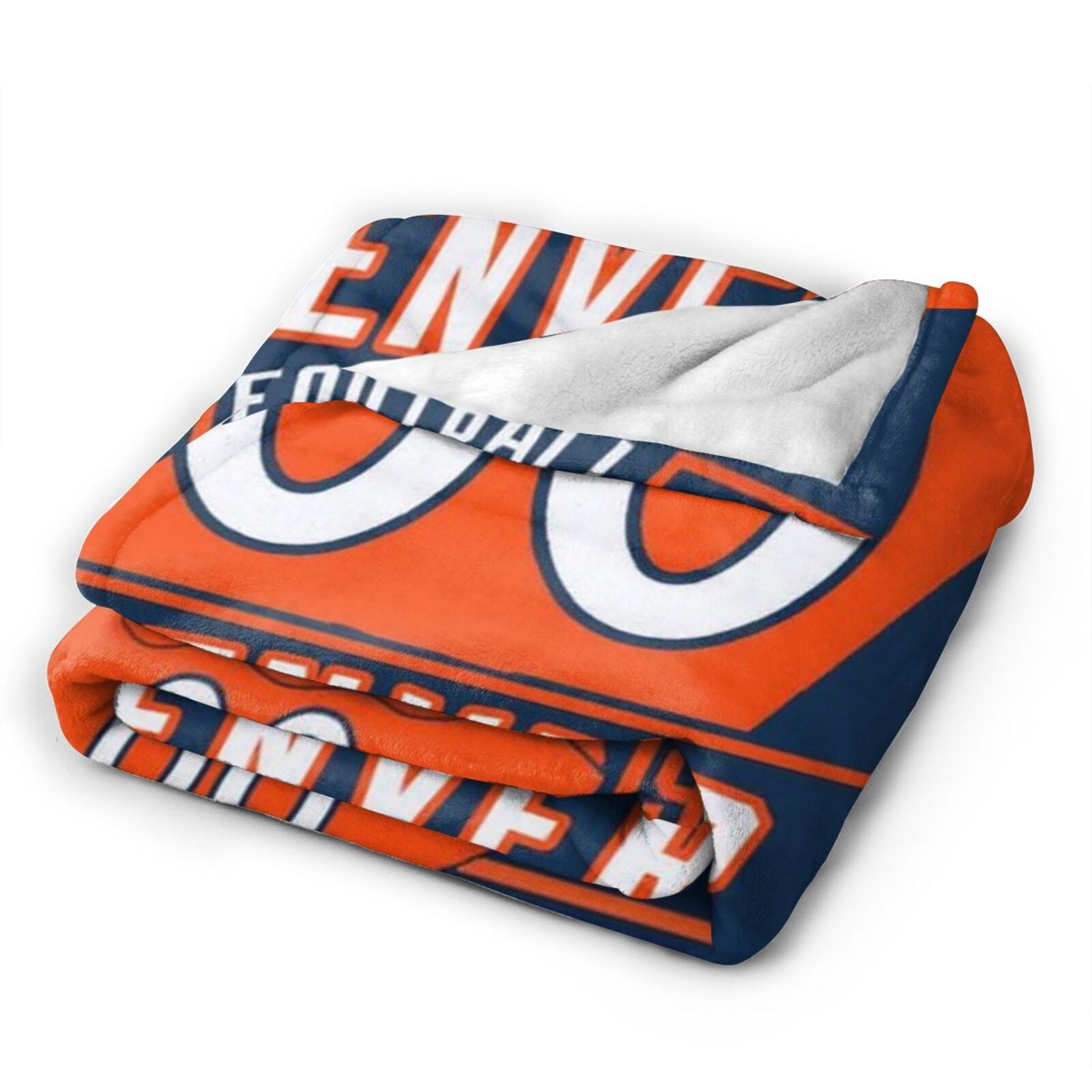 Custom Football City Denver Fleece Throw Blanket With Name Number for Fans Gifts