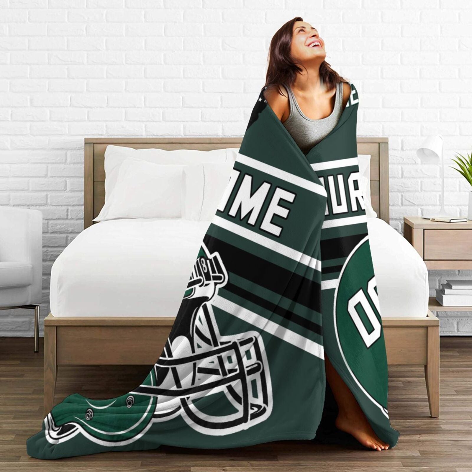 Custom Football City Map New York Fleece Throw Blanket Name Number for Fans Gifts1