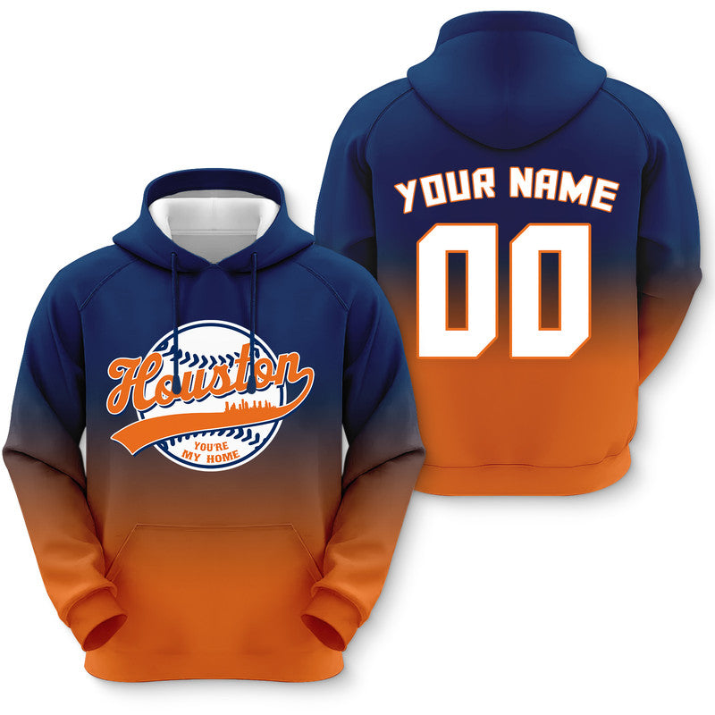 Custom Sports Pullover Sweatshirt Baseball City Detroit  You're My Home Split Fashion Hoodie