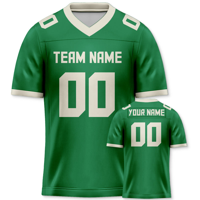 Custom Green Cream Mesh Authentic Football Jersey