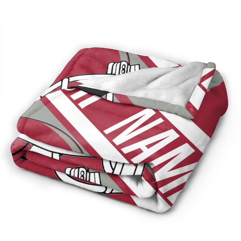 Custom Football Alabama Fleece Throw Blanket With Name Number for Fans Gifts