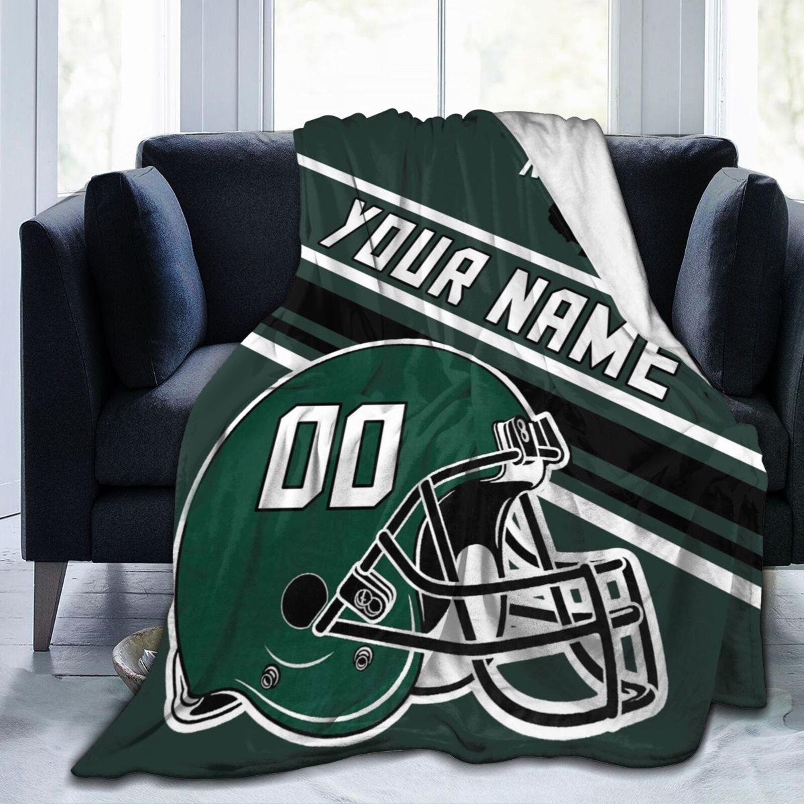 Custom Football City Map New York Fleece Throw Blanket Name Number for Fans Gifts1