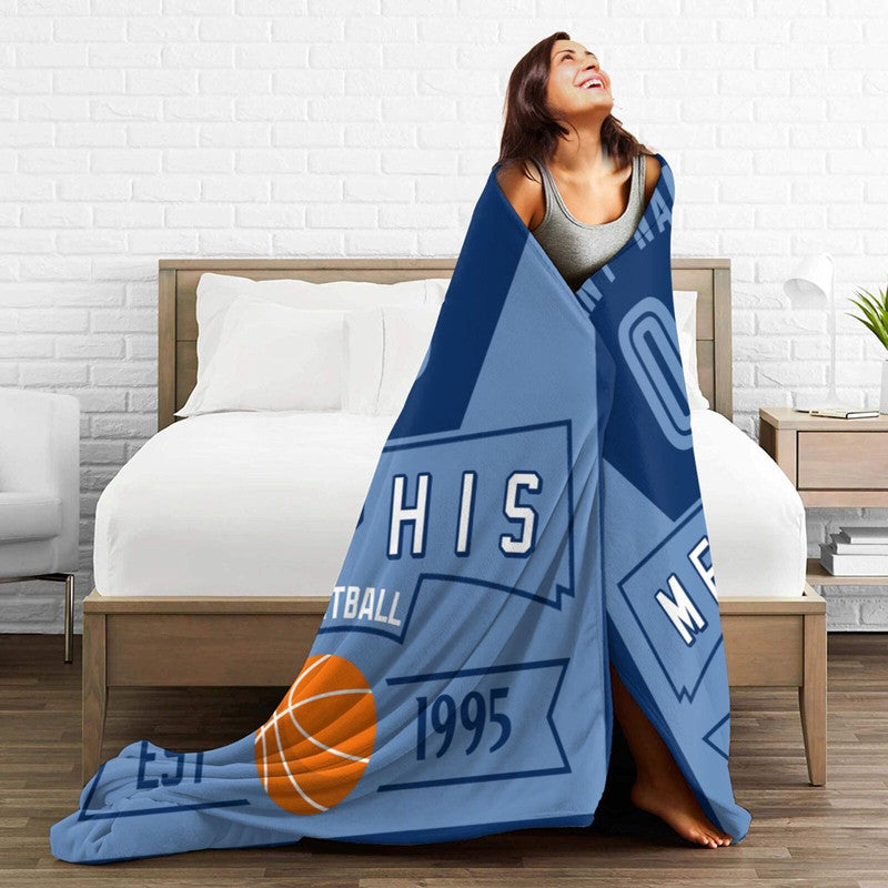 Custom Basketball Memphis  Fleece Throw Blanket With Name Number for Fans Gifts
