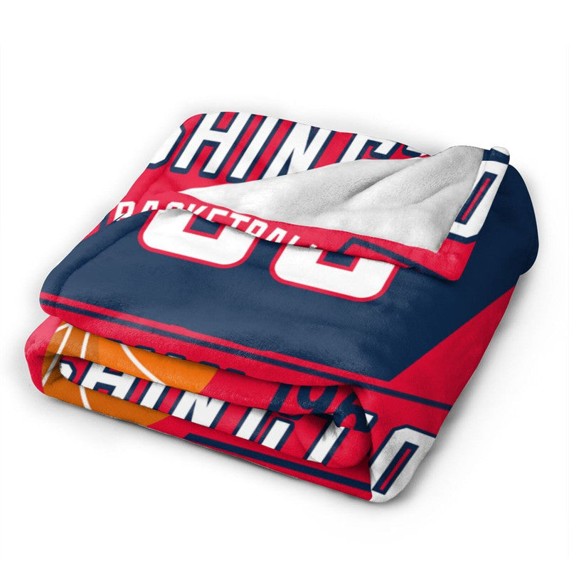 Custom Basketball Washington  Fleece Throw Blanket With Name Number for Fans Gifts