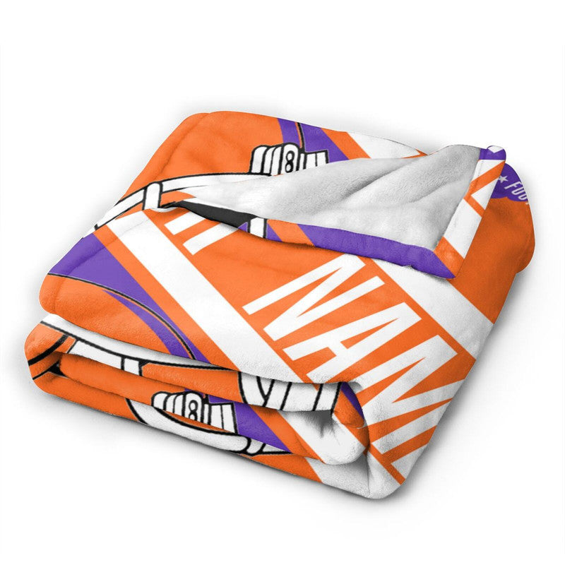 Custom Football Clemson Fleece Throw Blanket With Name Number for Fans Gifts