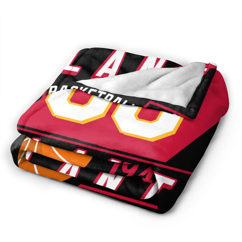 Custom Basketball Atlanta    Fleece Throw Blanket With Name Number for Fans Gifts