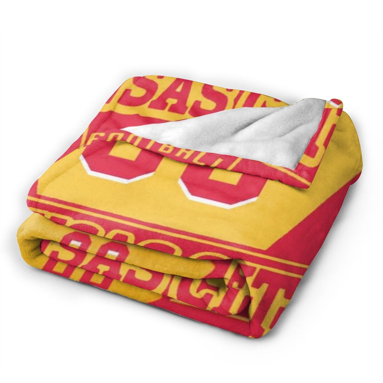 Custom Football Kansas City Fleece Throw Blanket With Name Number for Fans Gifts