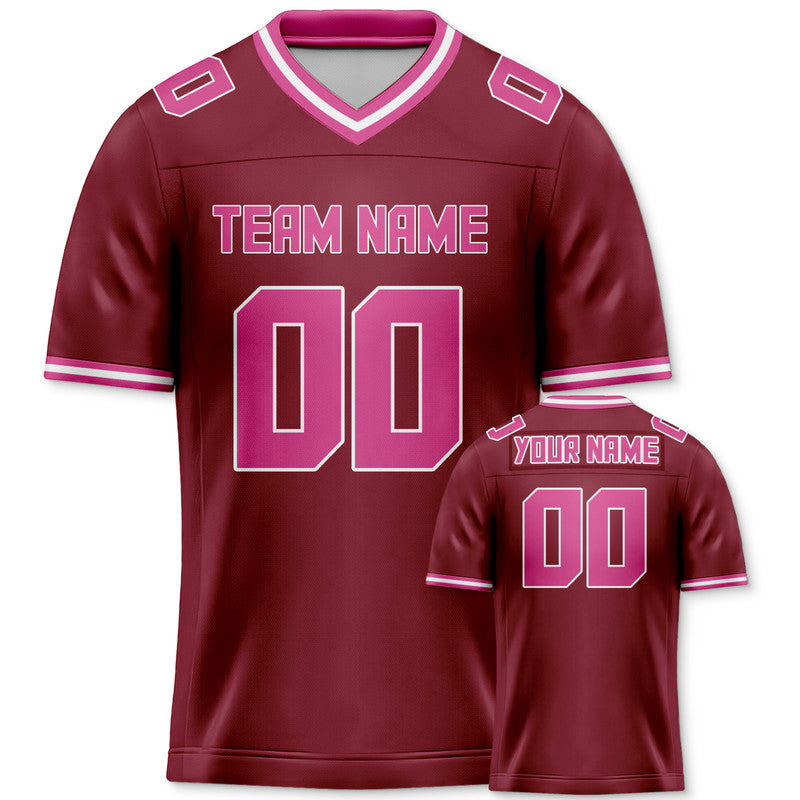 Custom Crimson Pink Mesh Authentic Football Jersey