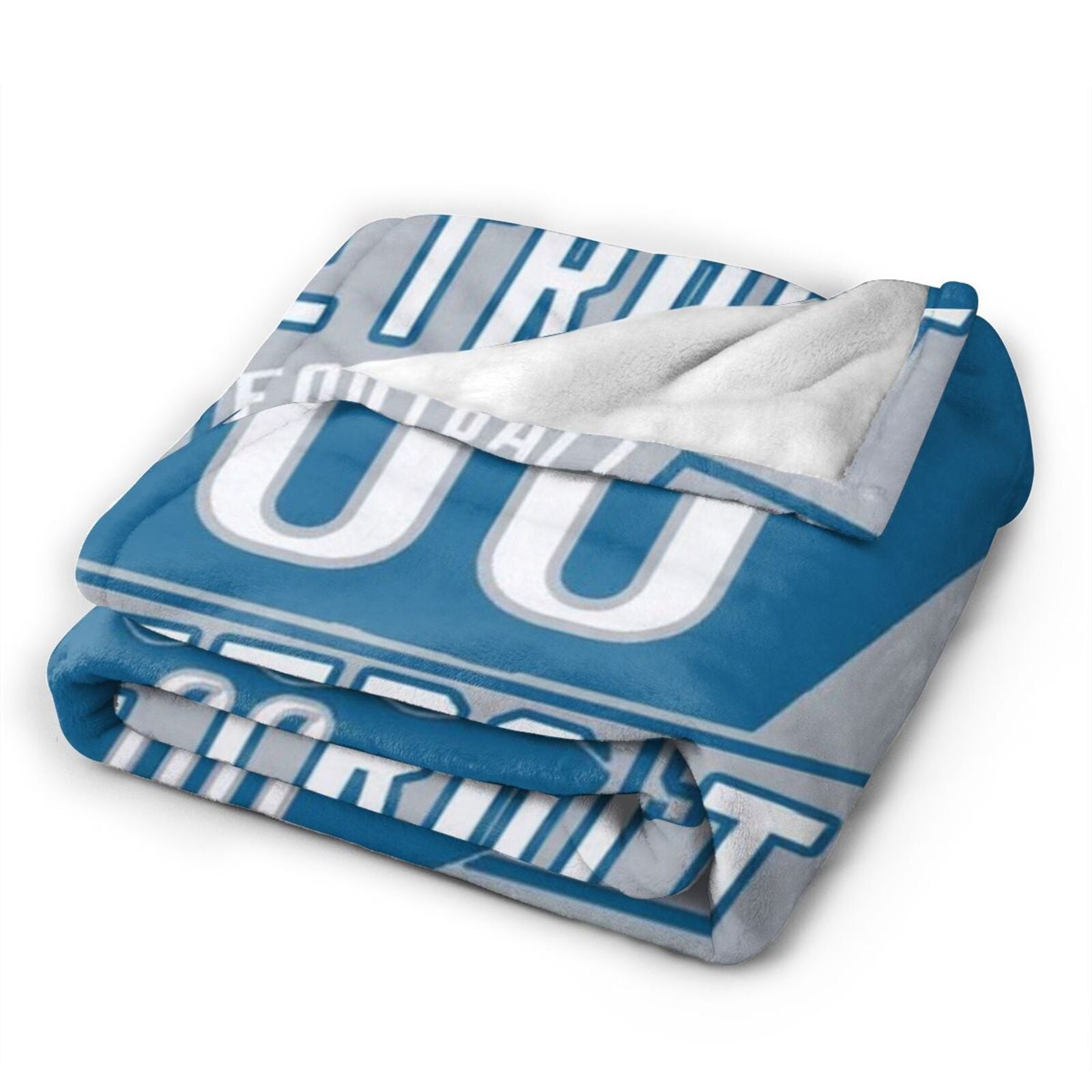 Custom Football City Detroit Fleece Throw Blanket With Name Number for Fans Gifts