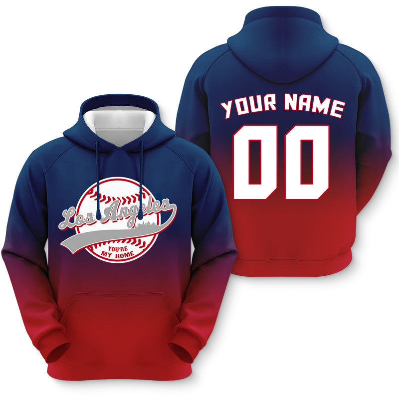 Custom Sports Pullover Sweatshirt Baseball City Los Angeles You're My Home Split Fashion Hoodie