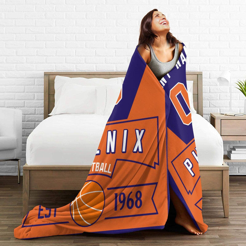 Custom Basketball Phoenix  Fleece Throw Blanket With Name Number for Fans Gifts