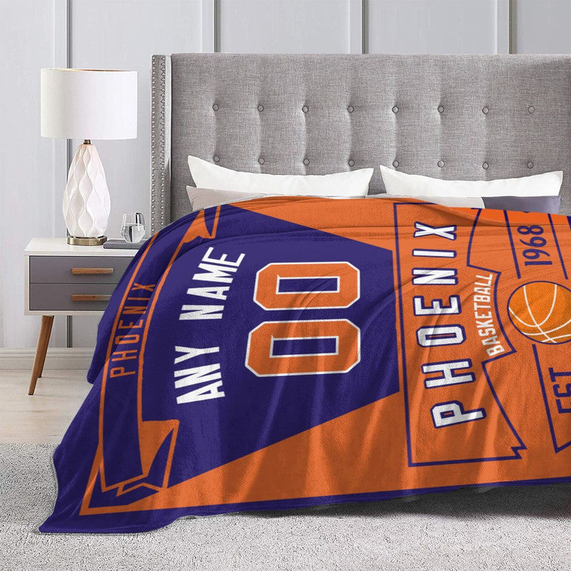 Custom Basketball Phoenix  Fleece Throw Blanket With Name Number for Fans Gifts
