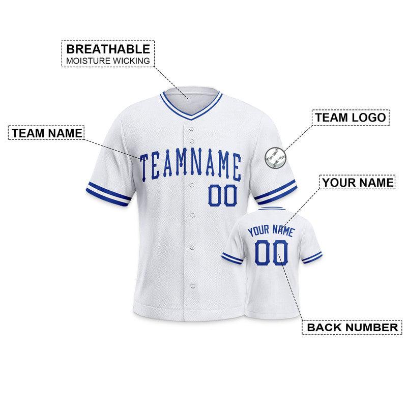 Custom White Royal-White Authentic Baseball Jersey-1