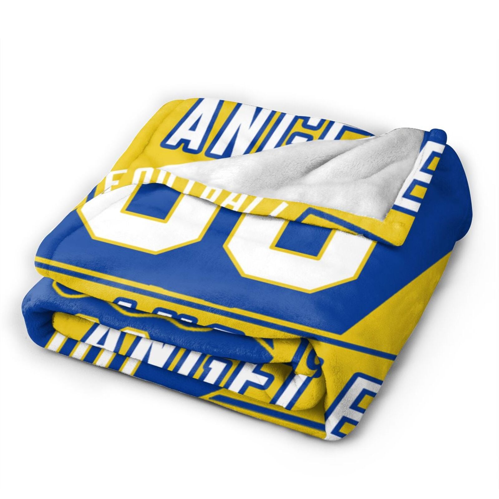 Custom Football City Los Angeles Fleece Throw Blanket With Name Number for Fans Gifts