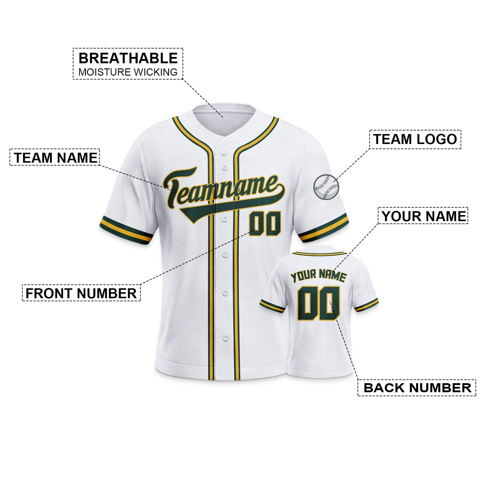 Custom White Kelly Green-Gold Authentic Classic Baseball Jersey