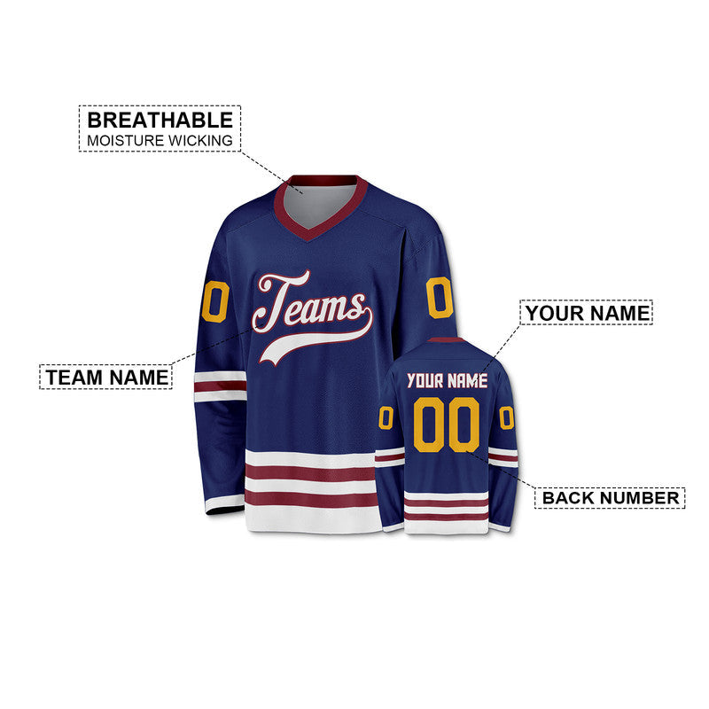Custom Royal White-Crimson Authentic Hockey Jersey1