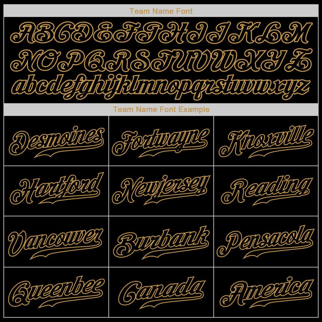 Custom Black Black-Old Gold Authentic Classic Baseball Jersey