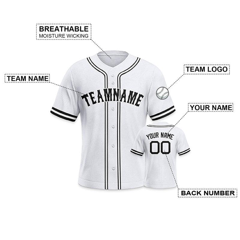 Custom White Black Authentic Baseball Jersey-2