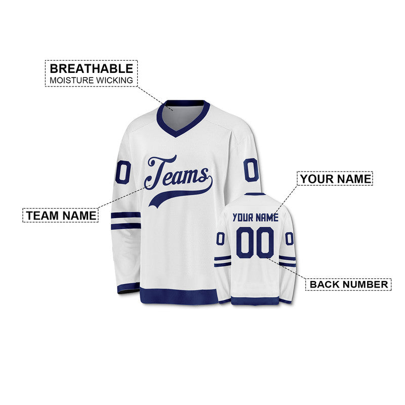 Custom White Royal Authentic Hockey Jersey