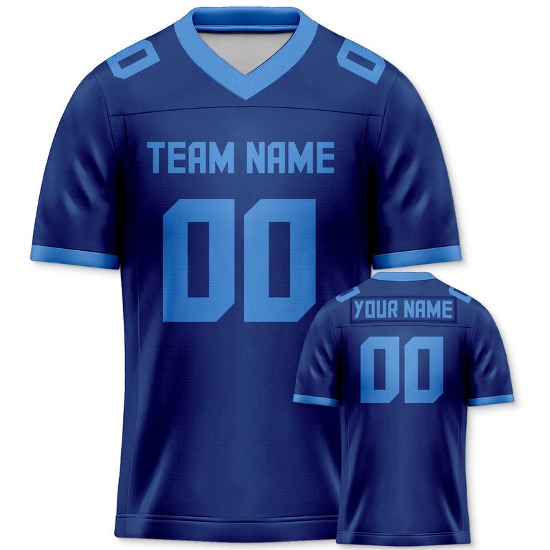 Custom Royal Powder Blue Mesh Authentic Football Jersey