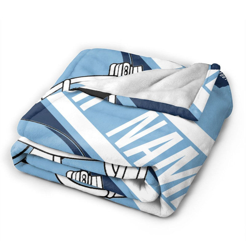 Custom Football North Carolina Fleece Throw Blanket With Name Number for Fans Gifts
